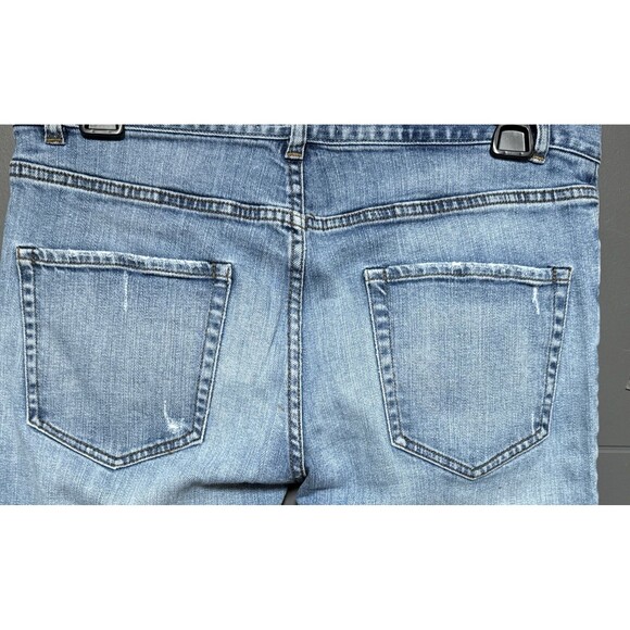 Nili Lotan Boyfriend Size 28 Cropped Raw Hem Button Fly Straight Leg Blue Jeans - Picture 10 of 12